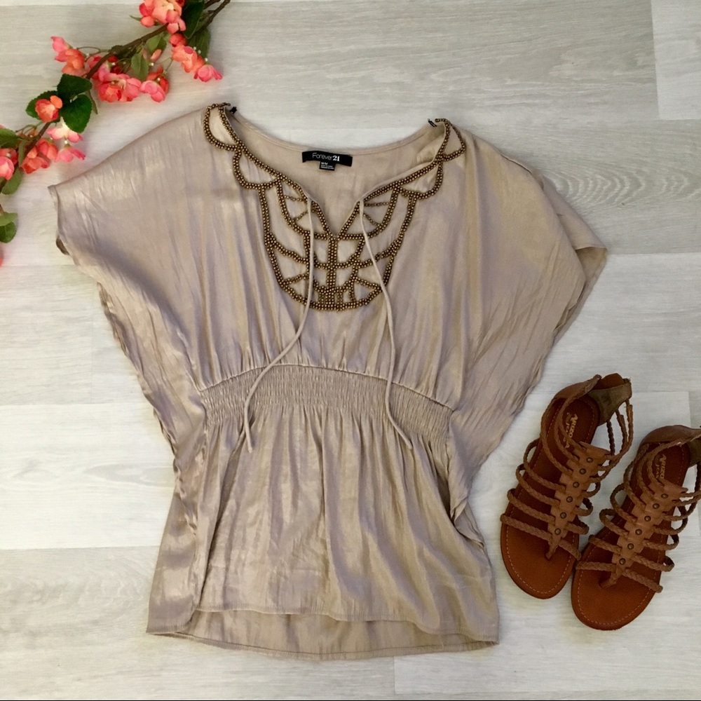 {Forever 21} beaded shirt, M